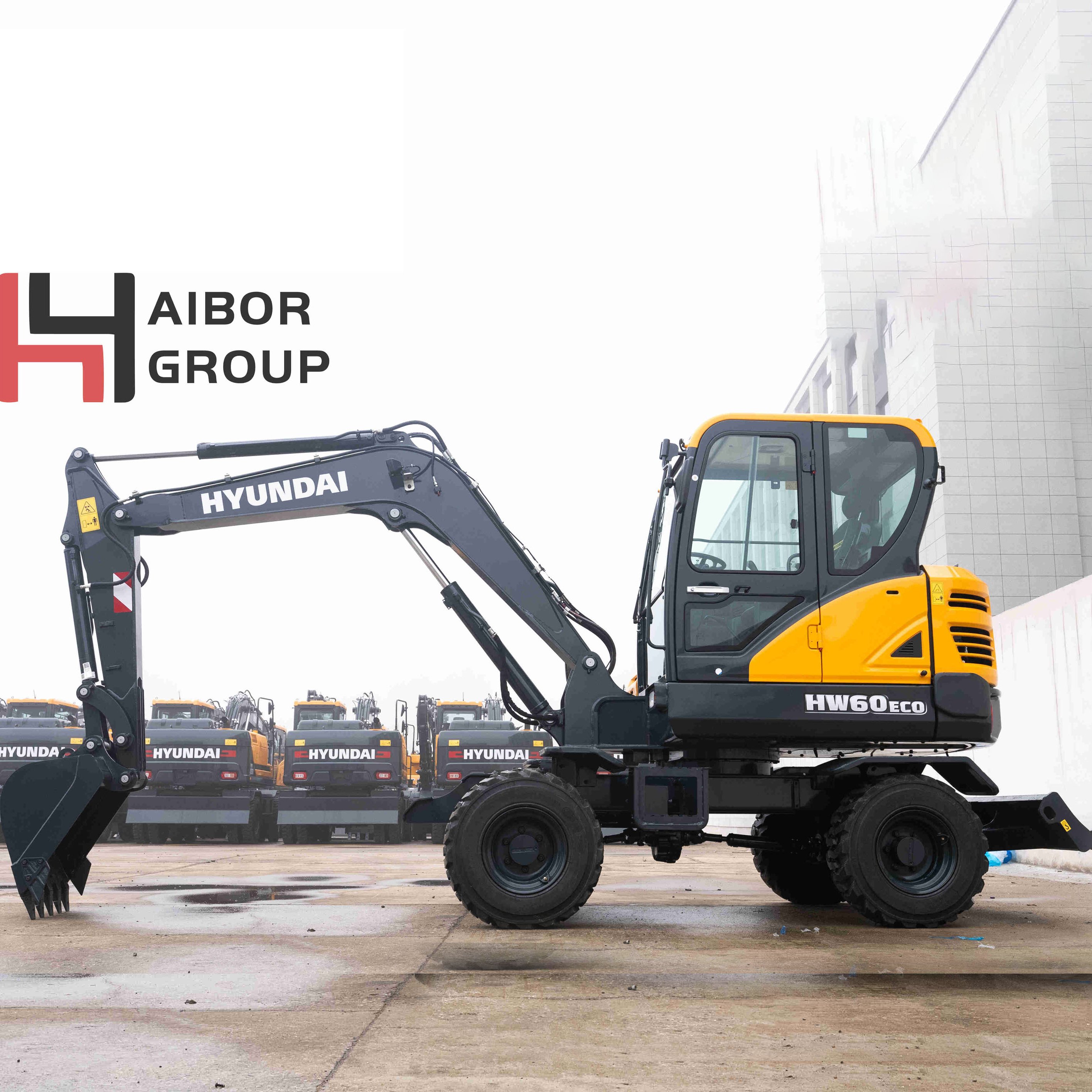 Hyundai 2024year Good Condition Mini Excavator Hyundai HW60 NEW Korea Used Wheel Excavator 6ton Mini Digger for Sale